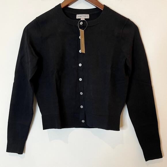 J. Crew Sweaters - J.Crew New Jackie Cardigan Premium Ultra Fine Cotton Sweater Crew CJ755 Black XS